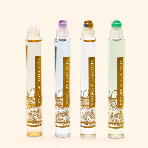 Gemstone Beauty Power Oils Collection - Jade Amethyst Rose Quartz Tiger Eye